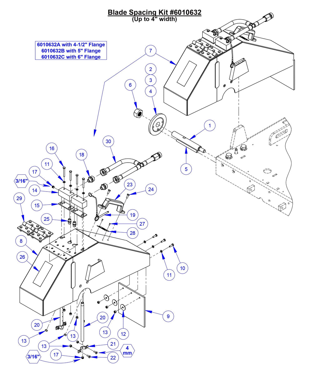 CC5049 Blade Spacing Kit (Up to 4'' Width)