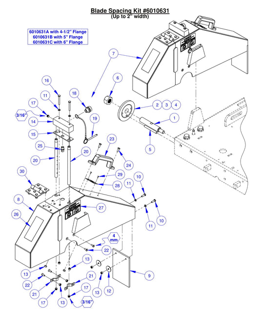 CC6561/CC6561-3/CC6571/CC6571-3 Optional Blade Space Assembly (Up to 2&quot; width)