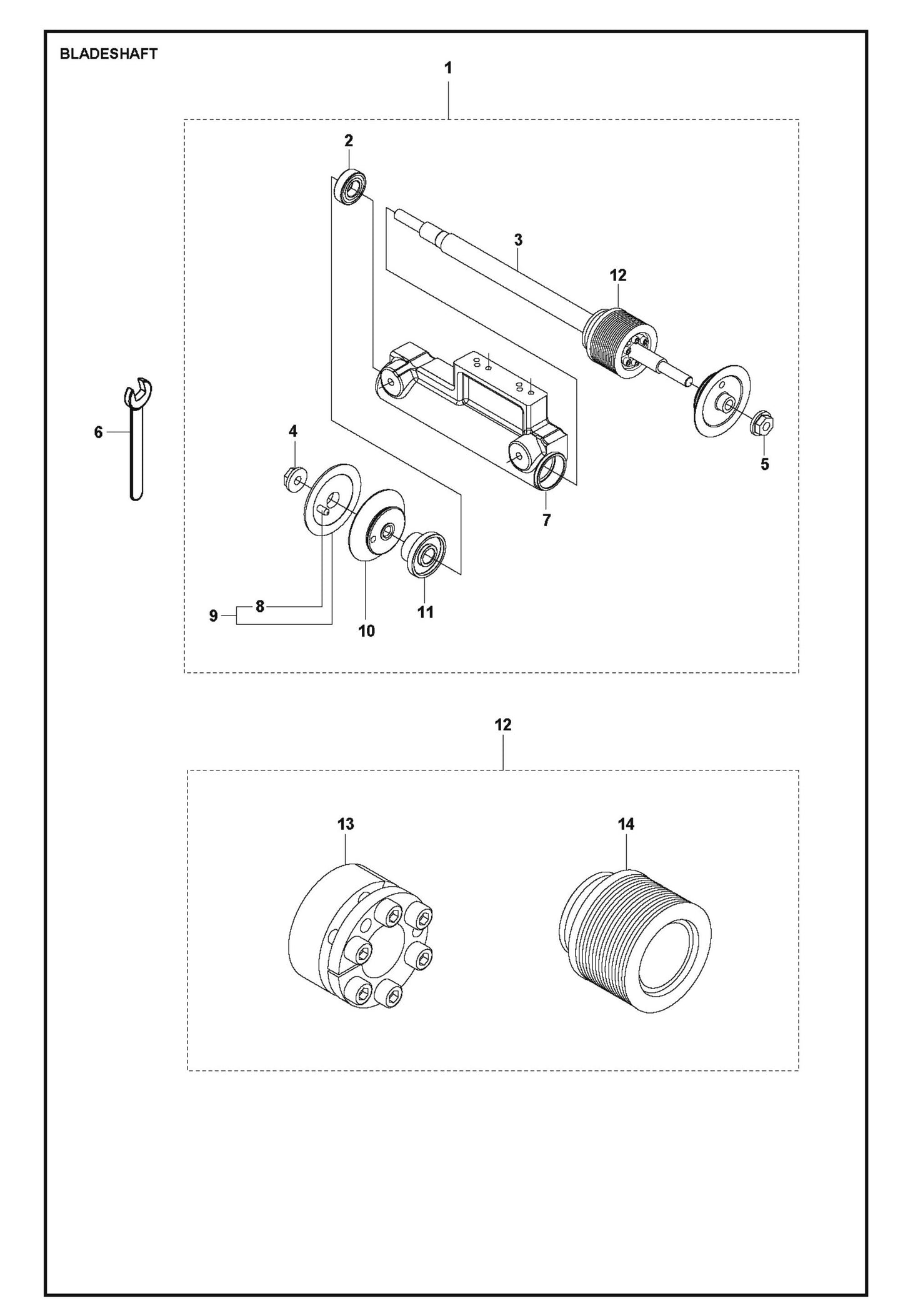 Bladeshaft For FS513 By Husqvarna