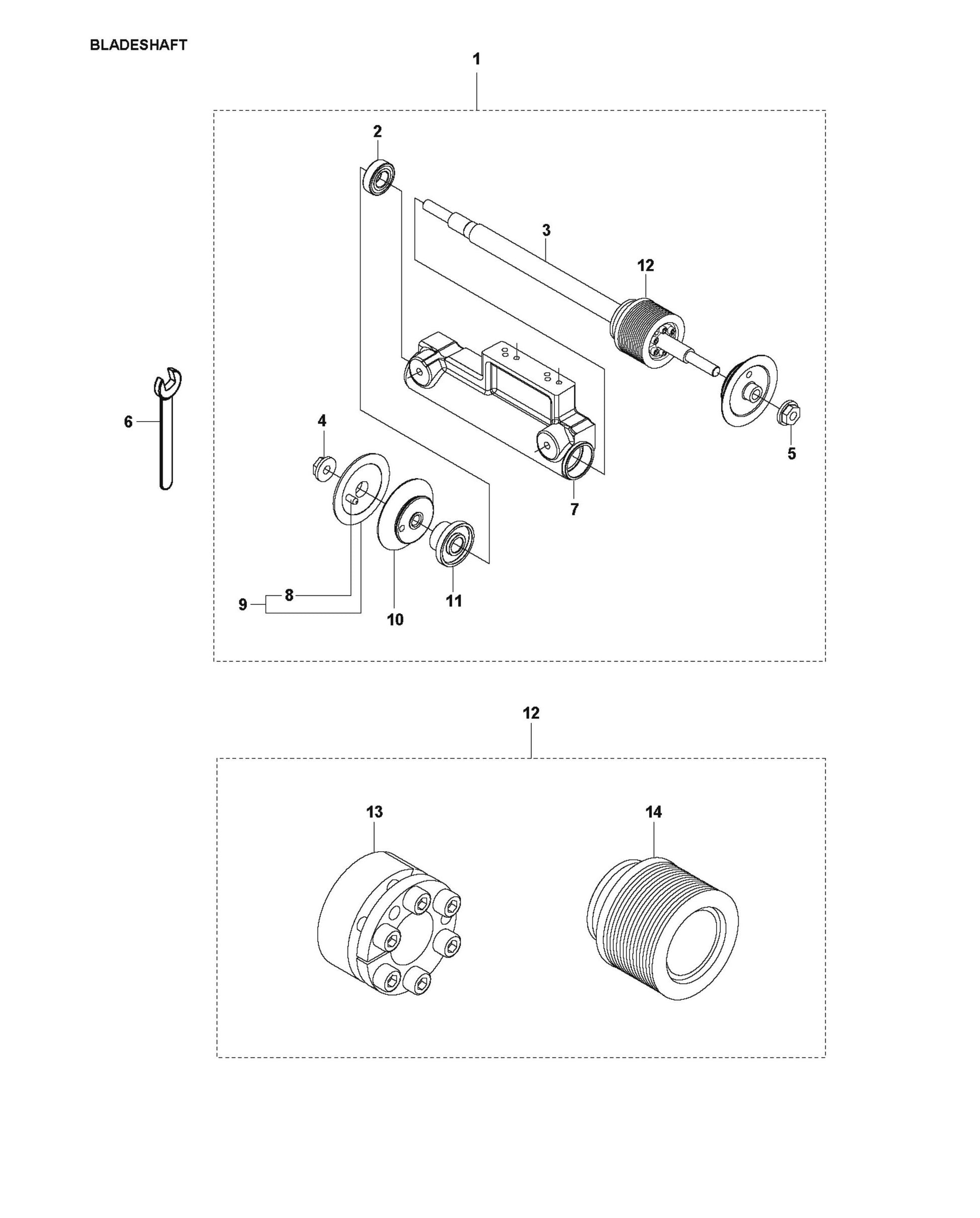 Bladeshaft Parts For FS524 By Husqvarna