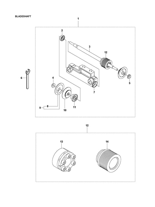 Bladeshaft For FS520 By Husqvarna