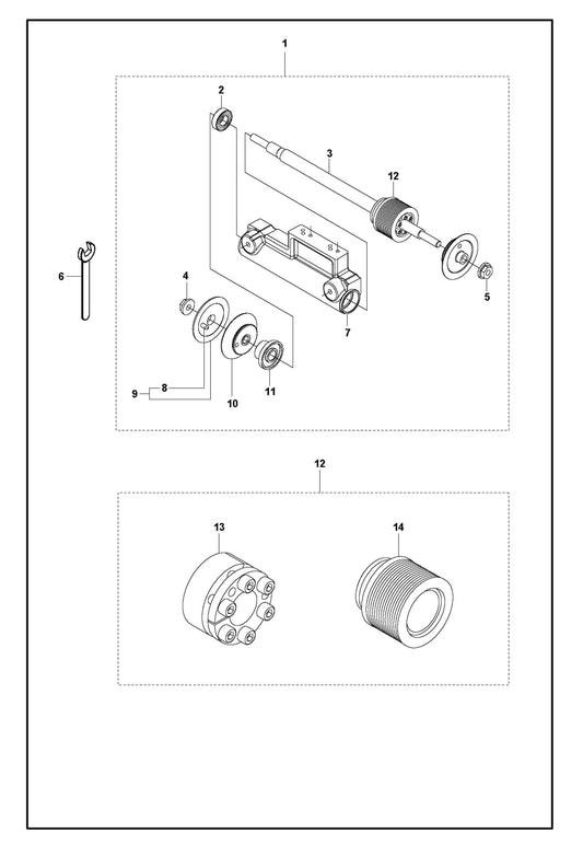 Blade shaft For FS413 By Husqvarna