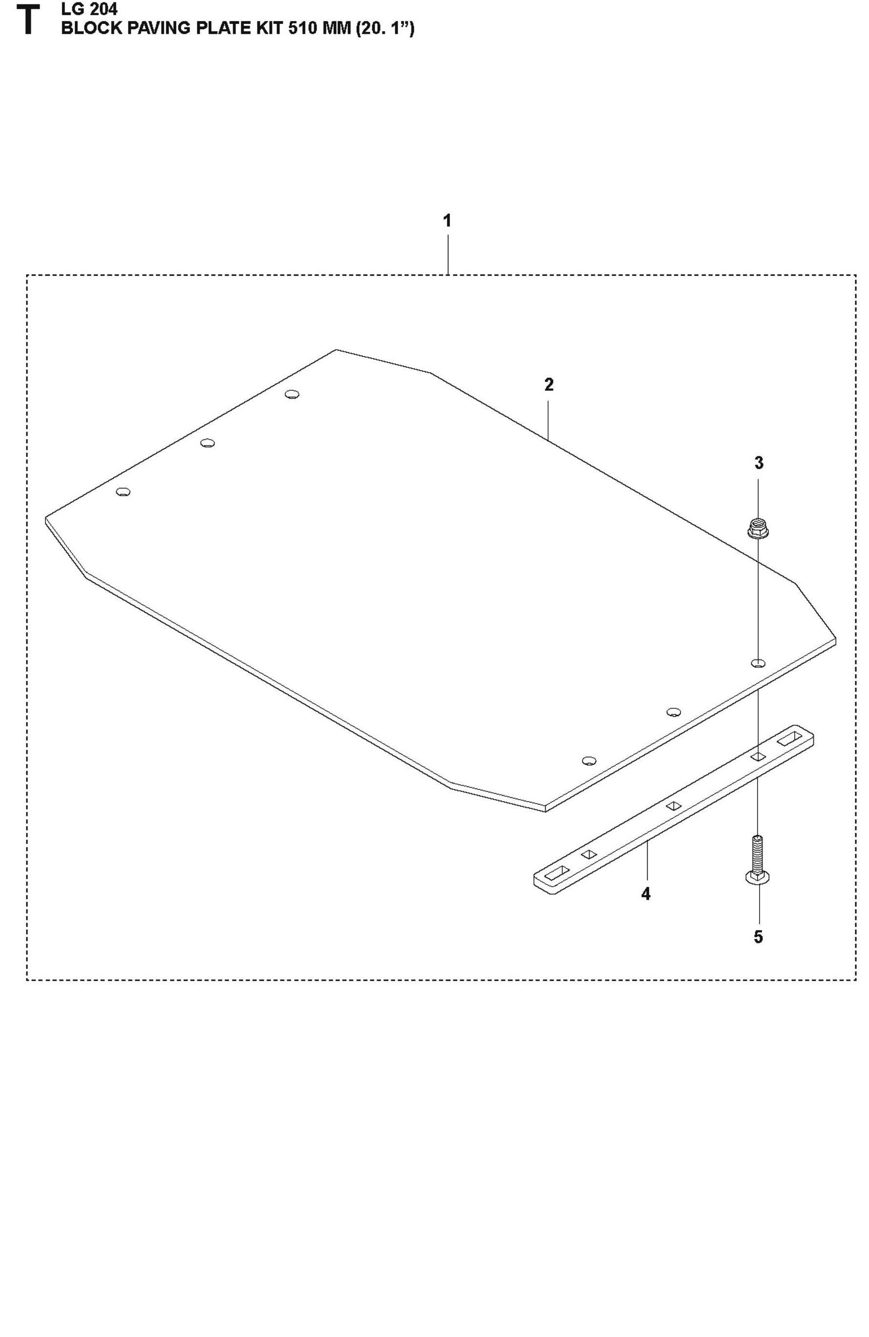 Block Paving Plate Kit 510 MM (20.1&quot;) Parts For LG 204 Diesel By Husqvarna
