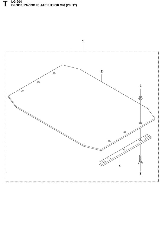 Block Paving Plate Kit 510 MM (20.1&quot;) Parts For LG 204 Diesel By Husqvarna