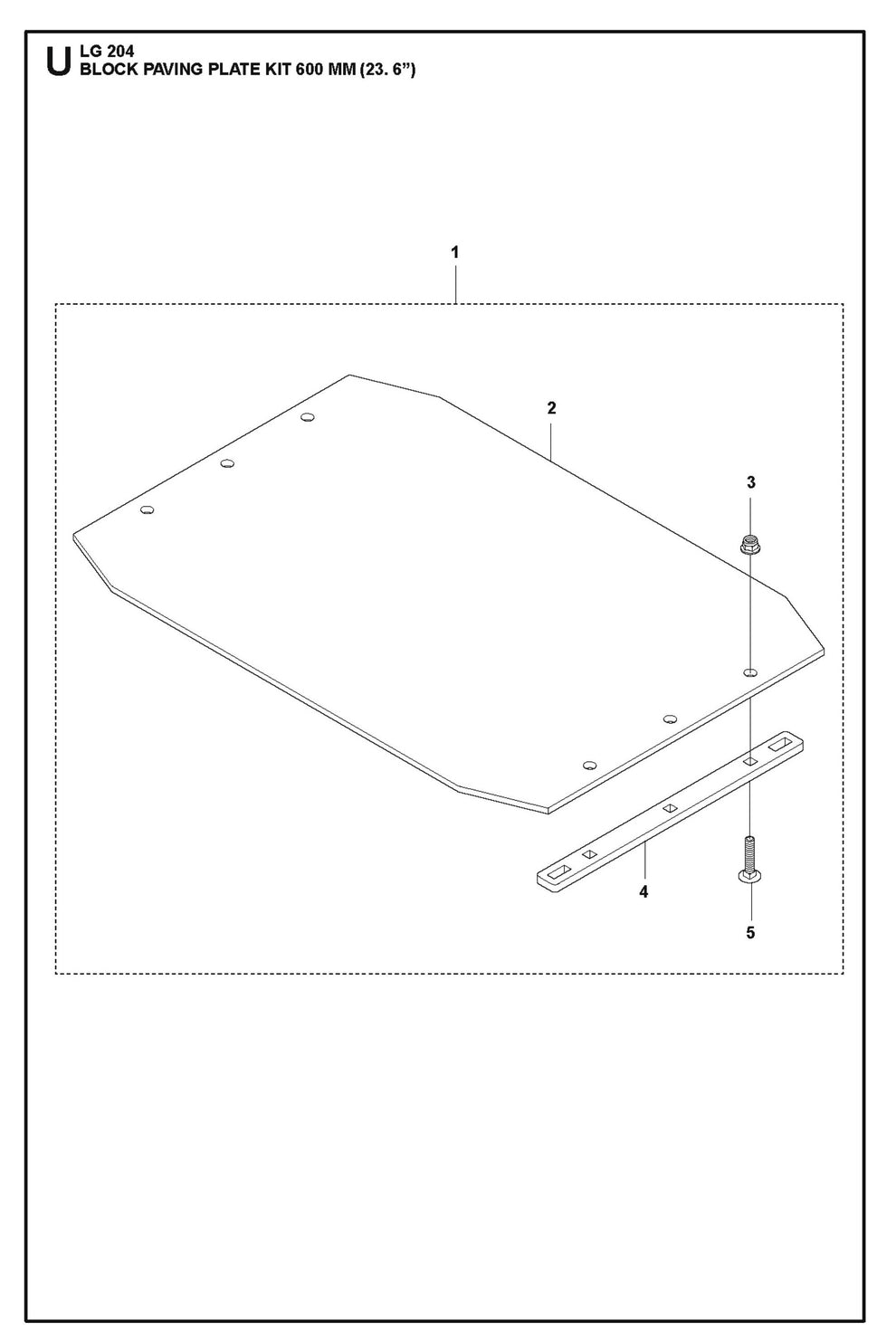 Block Paving Plate Kit 600 MM (23.6") Parts For LG 204 Petrol By Husqvarna