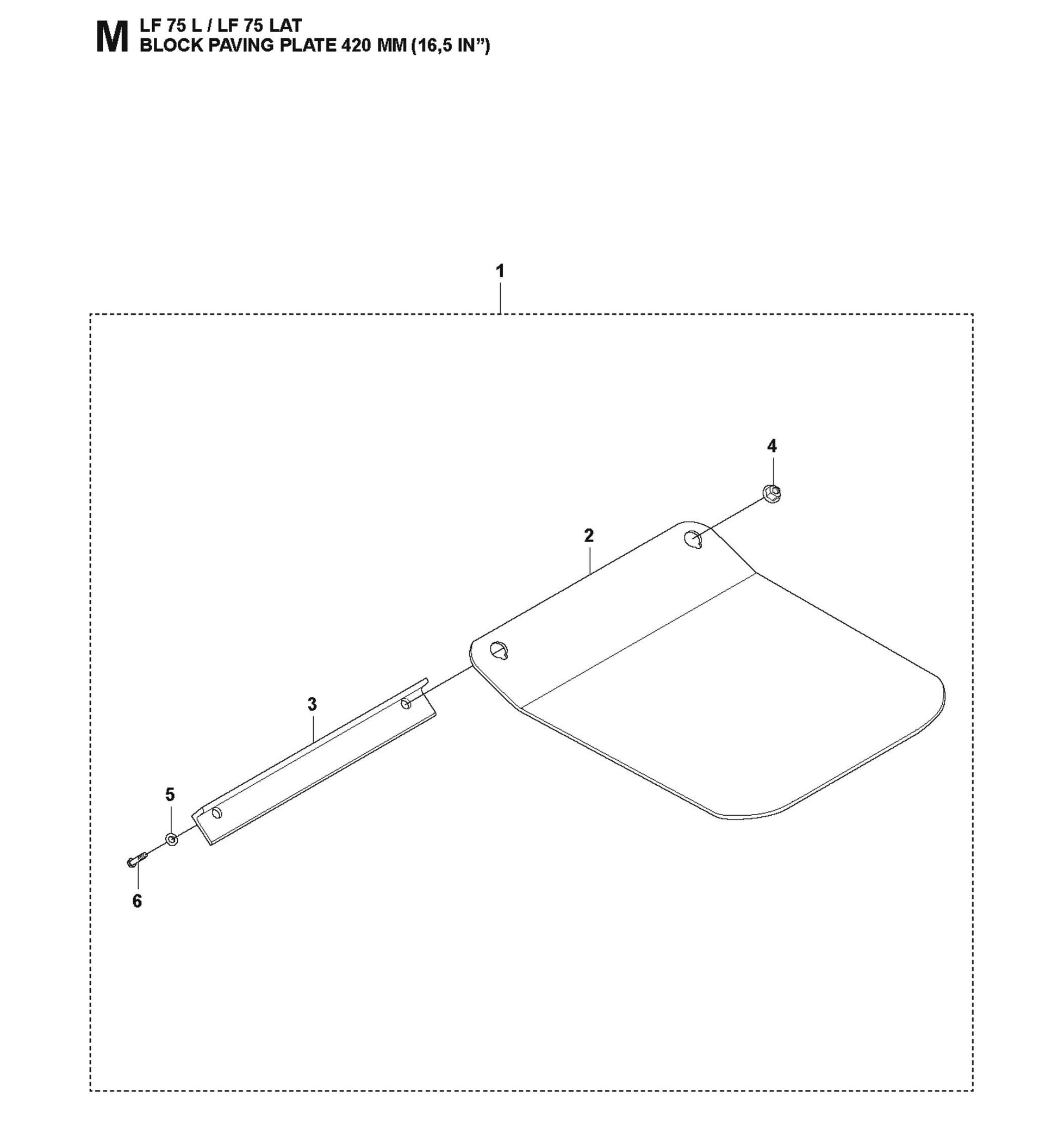 Block Paving Plate 420 mm Parts For LF 75 LAT By Husqvarna