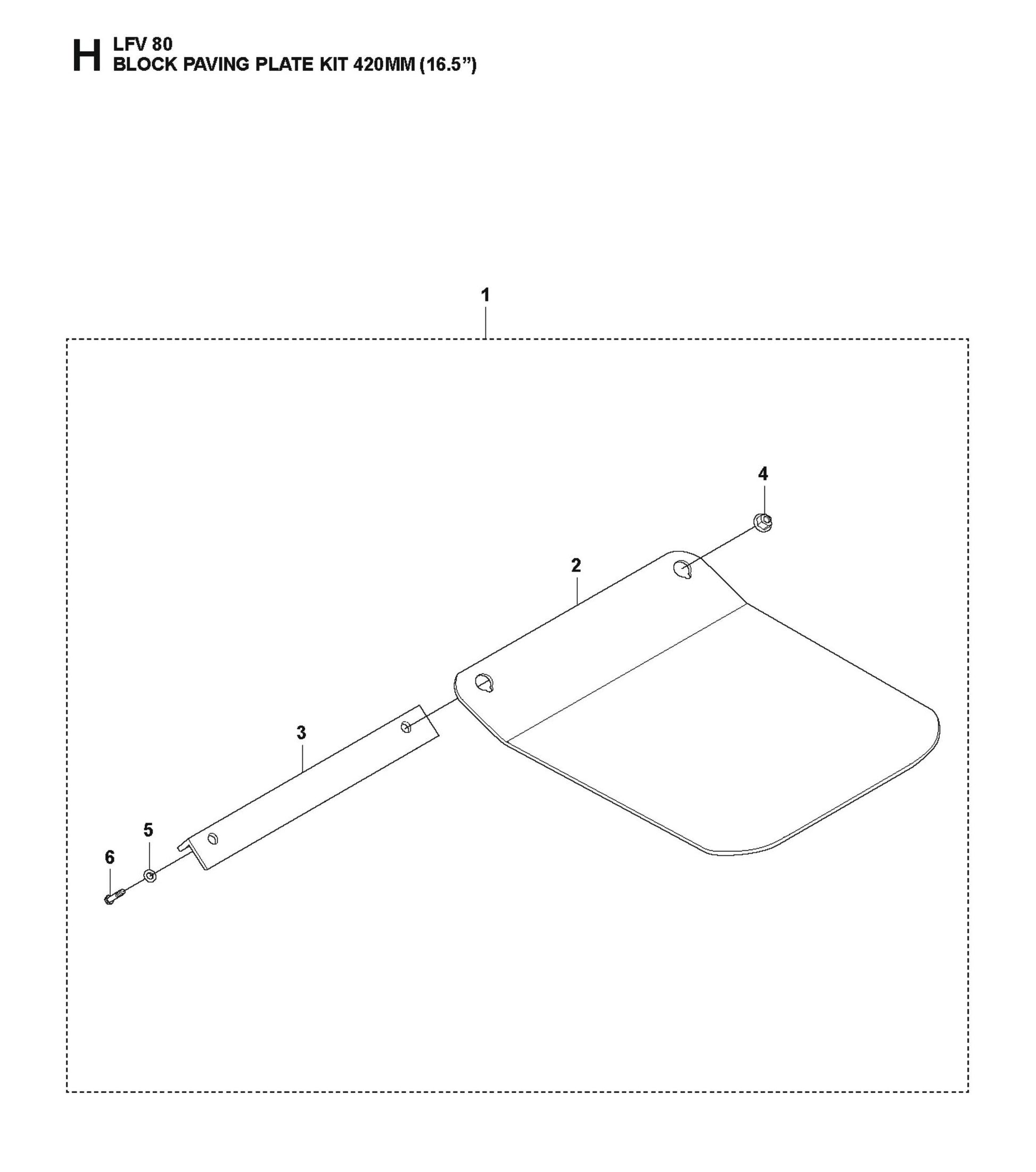 Block Paving Plate Kit 420 mm Parts For LFV 80 By Husqvarna