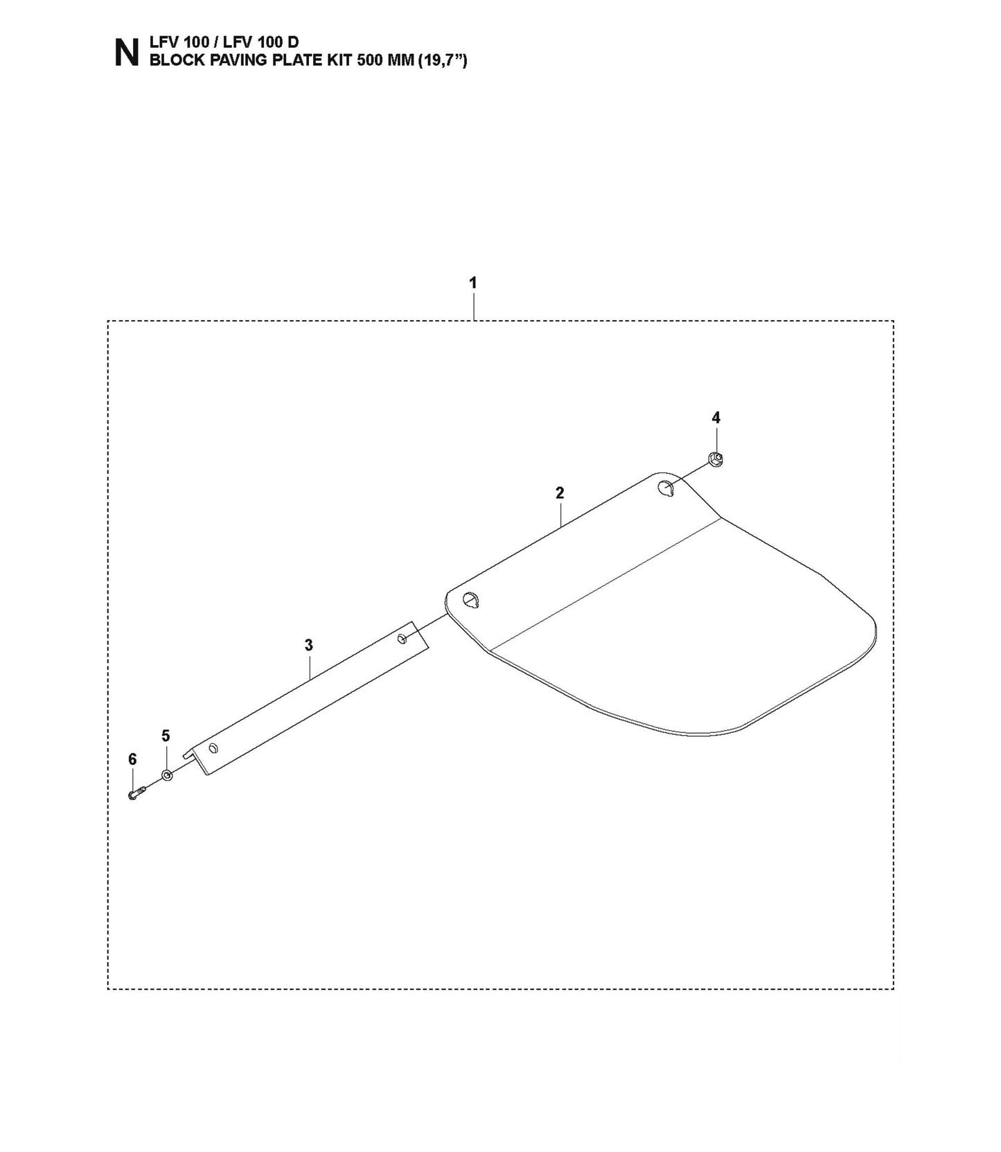 Block Paving Plate Kit 500 mm Parts For LFV 100 By Husqvarna