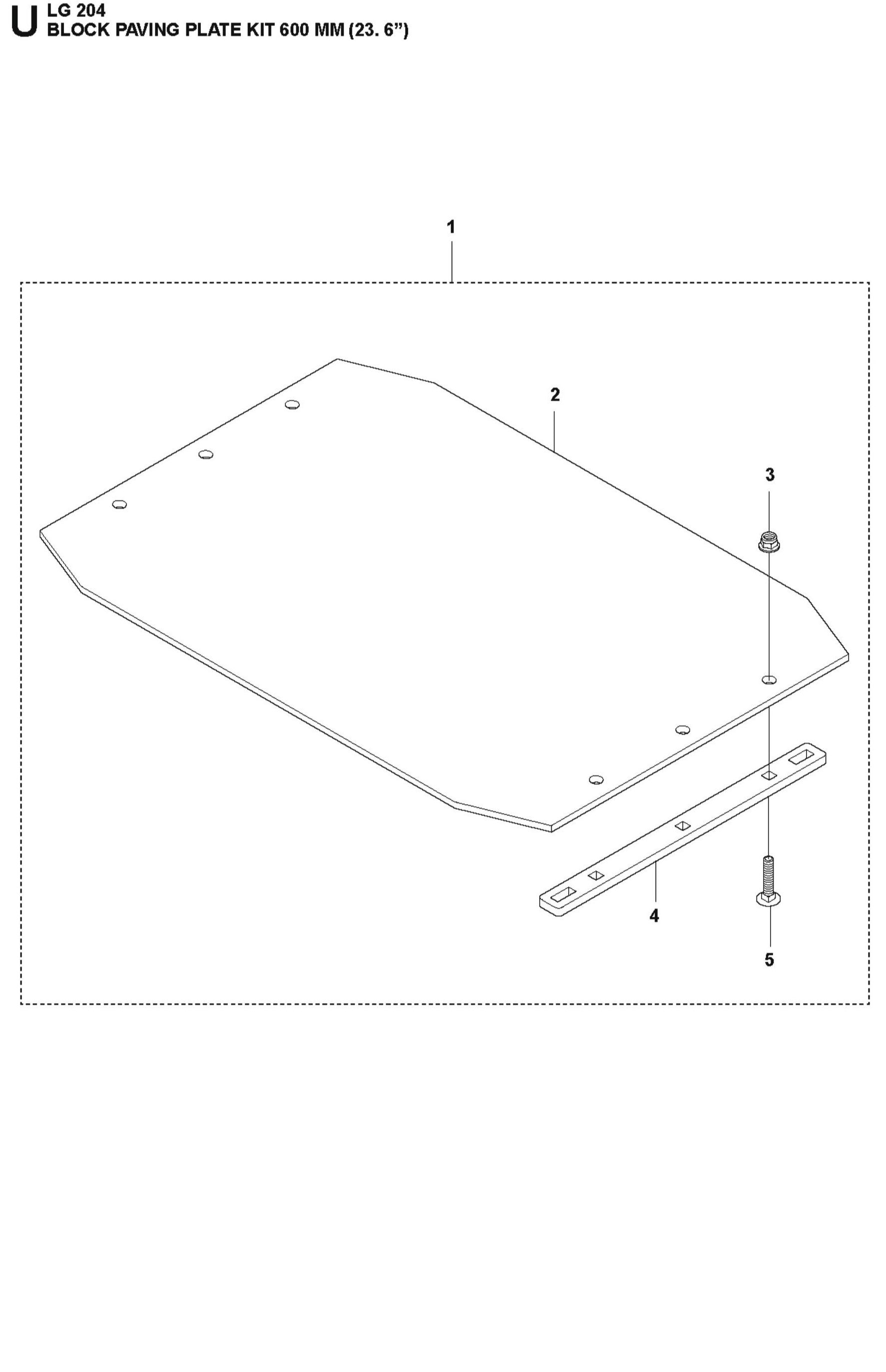 Block Paving Plate Kit 600 MM (23.6&quot;) Parts For LG 204 Diesel By Husqvarna