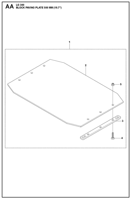 Block Paving Plate 500 mm (19.7&quot;) Parts For LG 300 Petrol By Husqvarna