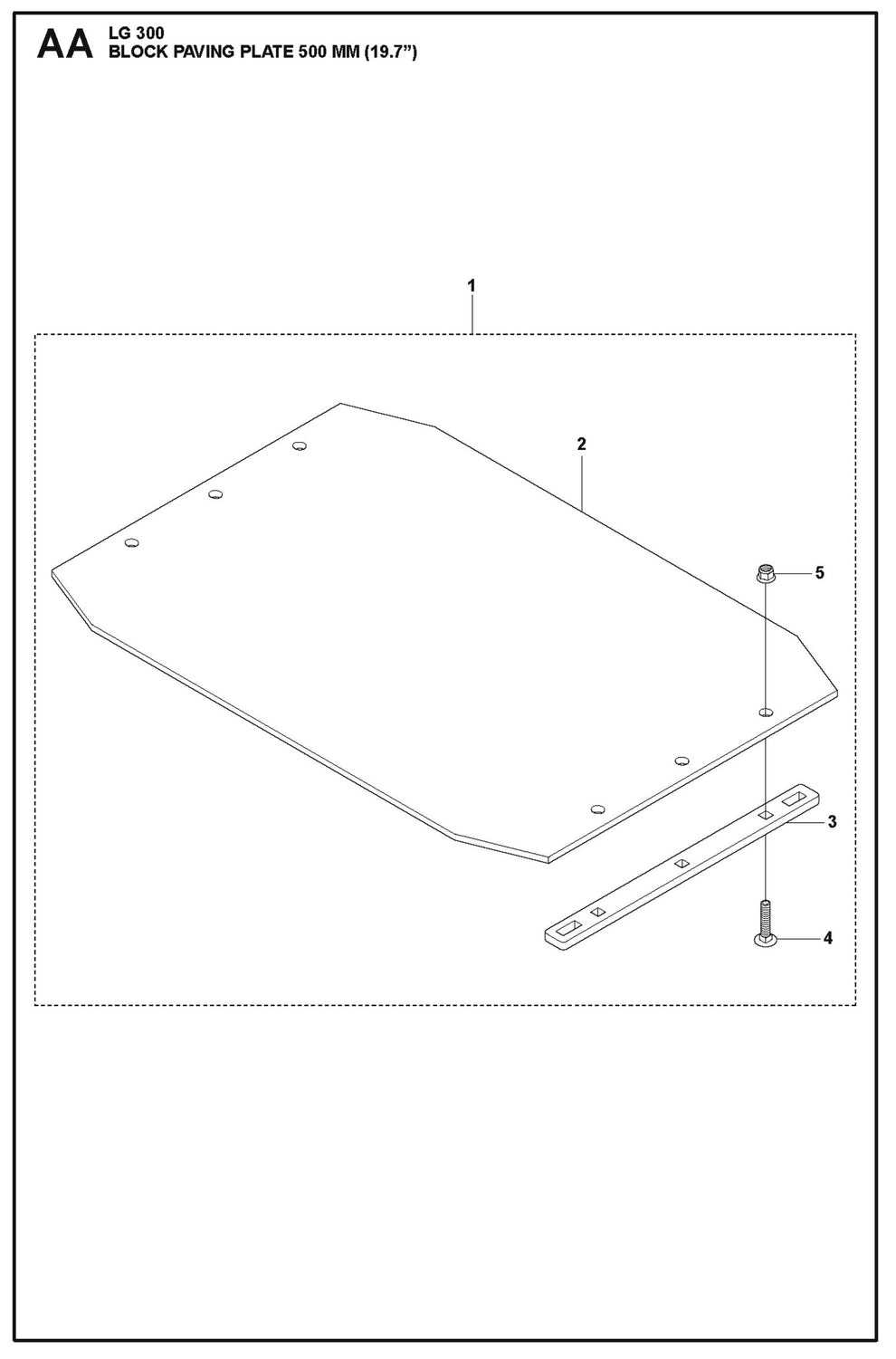 Block Paving Plate 500 mm (19.7") Parts For LG 300 Petrol By Husqvarna