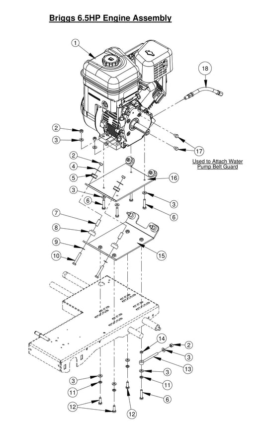 CC500 MXL2 Briggs 6.5HP Engine Assembly