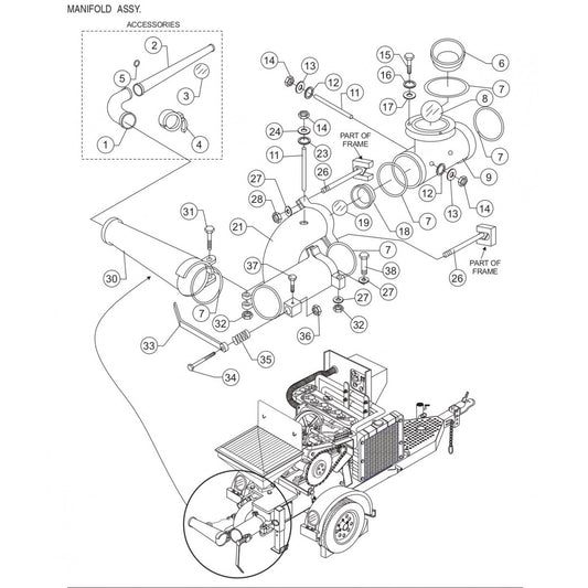 C-30HDG PUMP — Manifold Assembly Parts By Multiquip