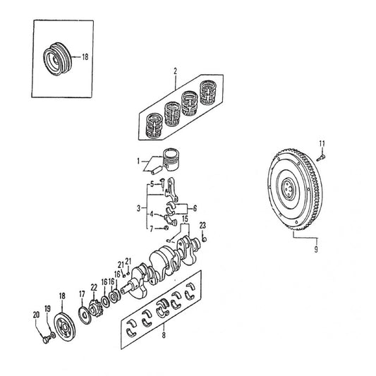 C-30HDN PUMP —  Piston, Crankshaft And Flywheel Assembly Parts By Multiquip