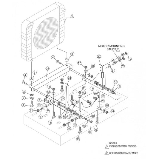 C-30HDN PUMP — Radiator And Engine Mounting Brackets Assembly Parts By Multiquip