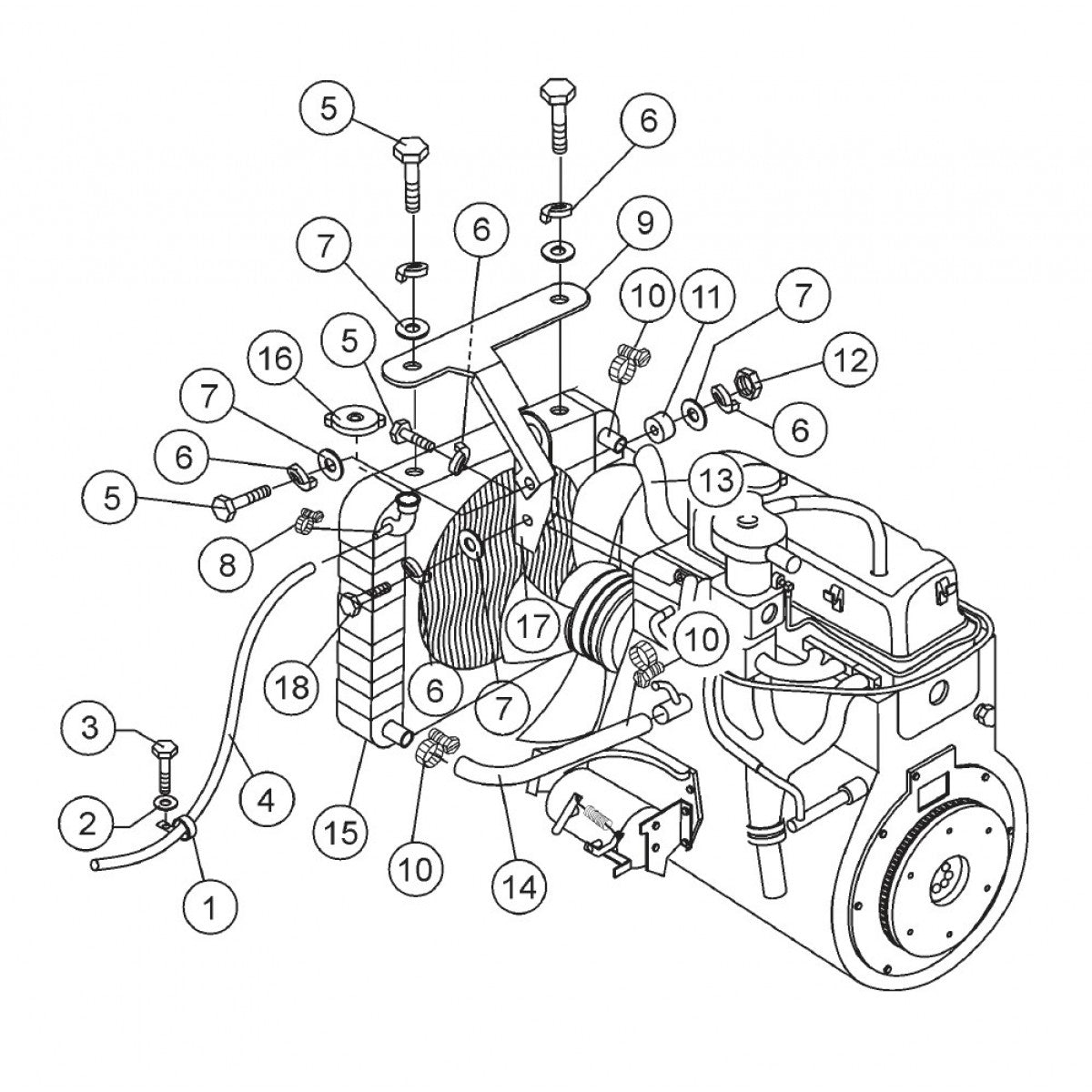 C-30HDN PUMP — Radiator, Mounting Bracket And Hoses Assembly Parts By Multiquip