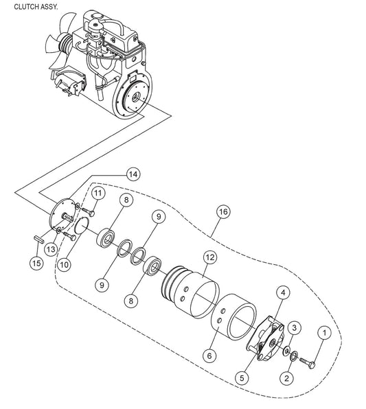 C-30HDN PUMP — Clutch Assembly Parts By Multiquip