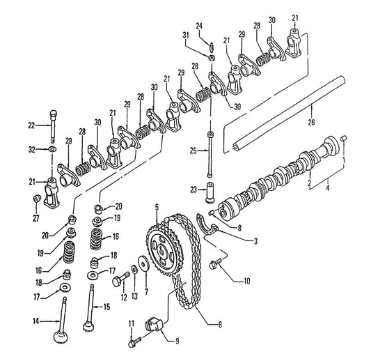 C-30HDN PUMP —  Camshaft And Valve Mechanism Assembly Parts By Multiquip