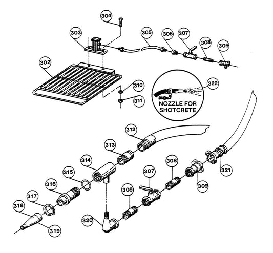 C-30HD Shotcrete Accessories Assembly Parts By Multiquip