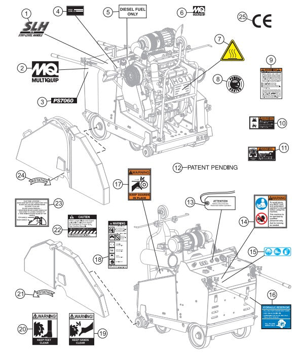 Nameplates and Decals Assembly Parts-PS706016, PS706020, PS706026, PS706030, PS706036 DEUTZ BF3L2011 DIESEL ENGINE