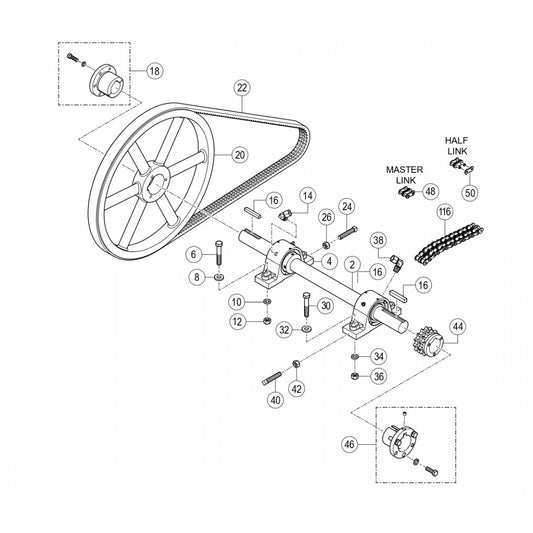C30HDGA PUMP — Counter-Shaft Assembly Parts By Multiquip