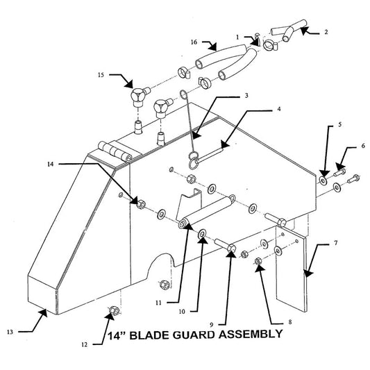 C35B 14&quot; Blade Guard Assembly Parts By Norton Clippers