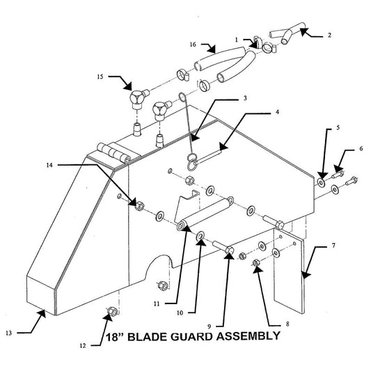 C35B 18&quot; Blade Guard Assembly Parts By Norton Clippers