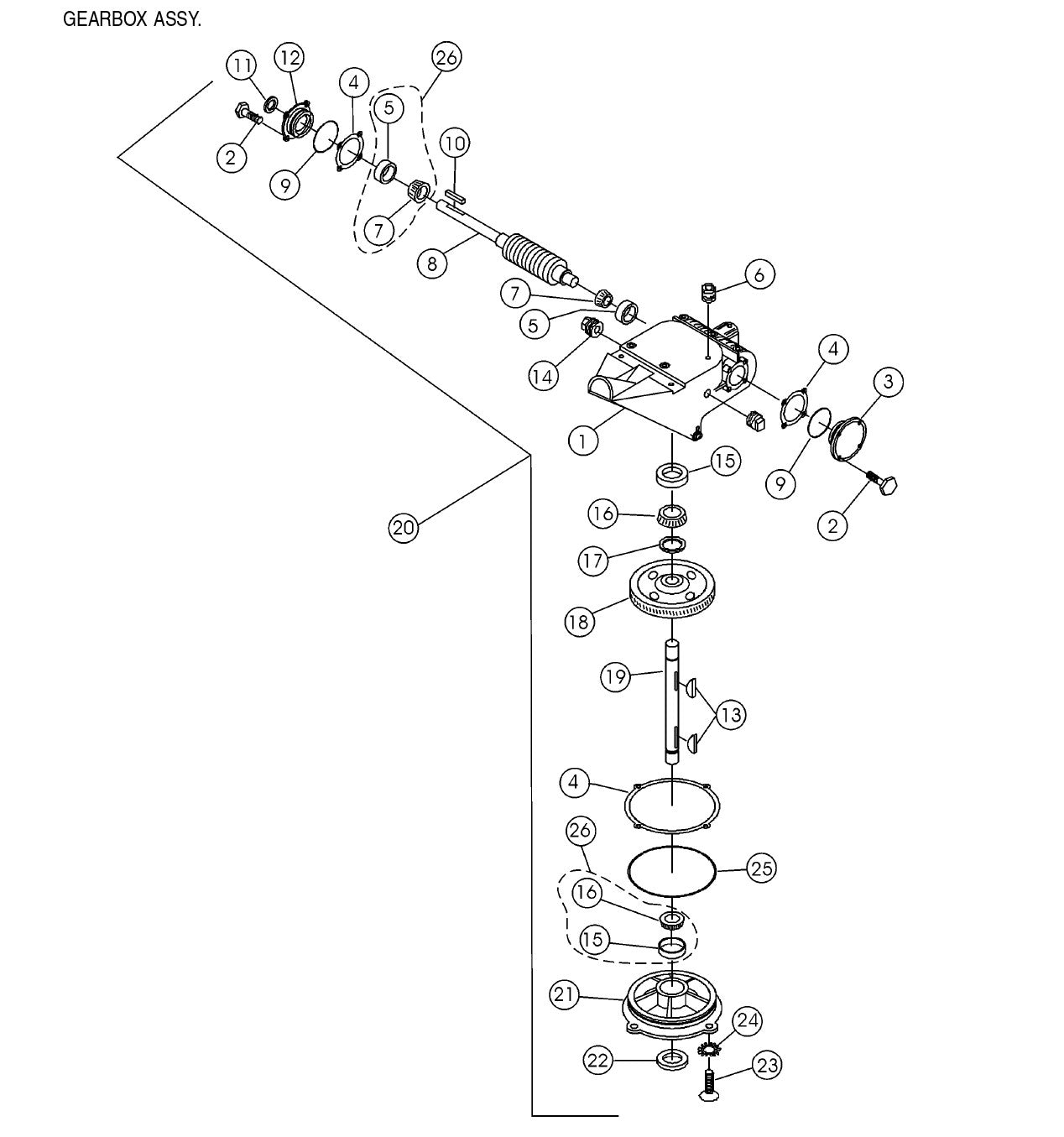 C42H Gearbox Assembly Parts by Multiquip Whiteman