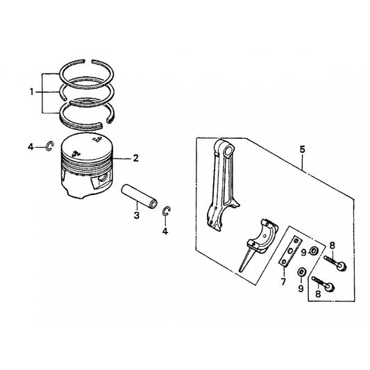 C4 Finisher Trowel - Honda G100K2QA2 Piston Assembly Parts by Multiquip Whiteman