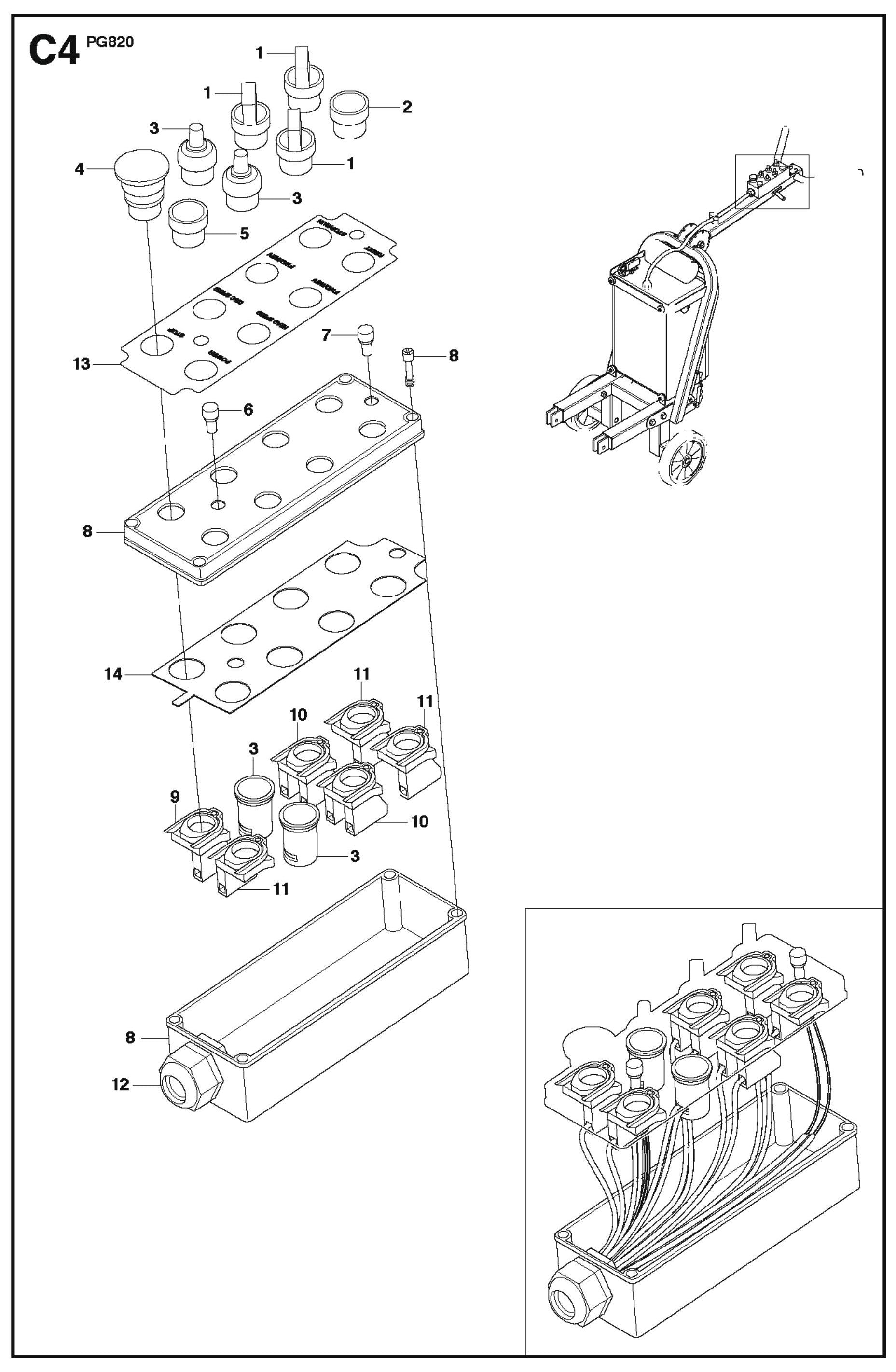 C4 Parts For PG 820 By Husqvarna