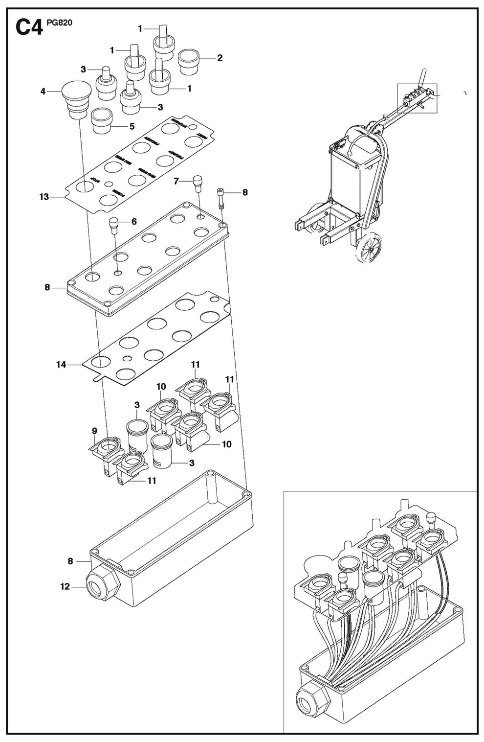 C4 Parts For PG 820 By Husqvarna