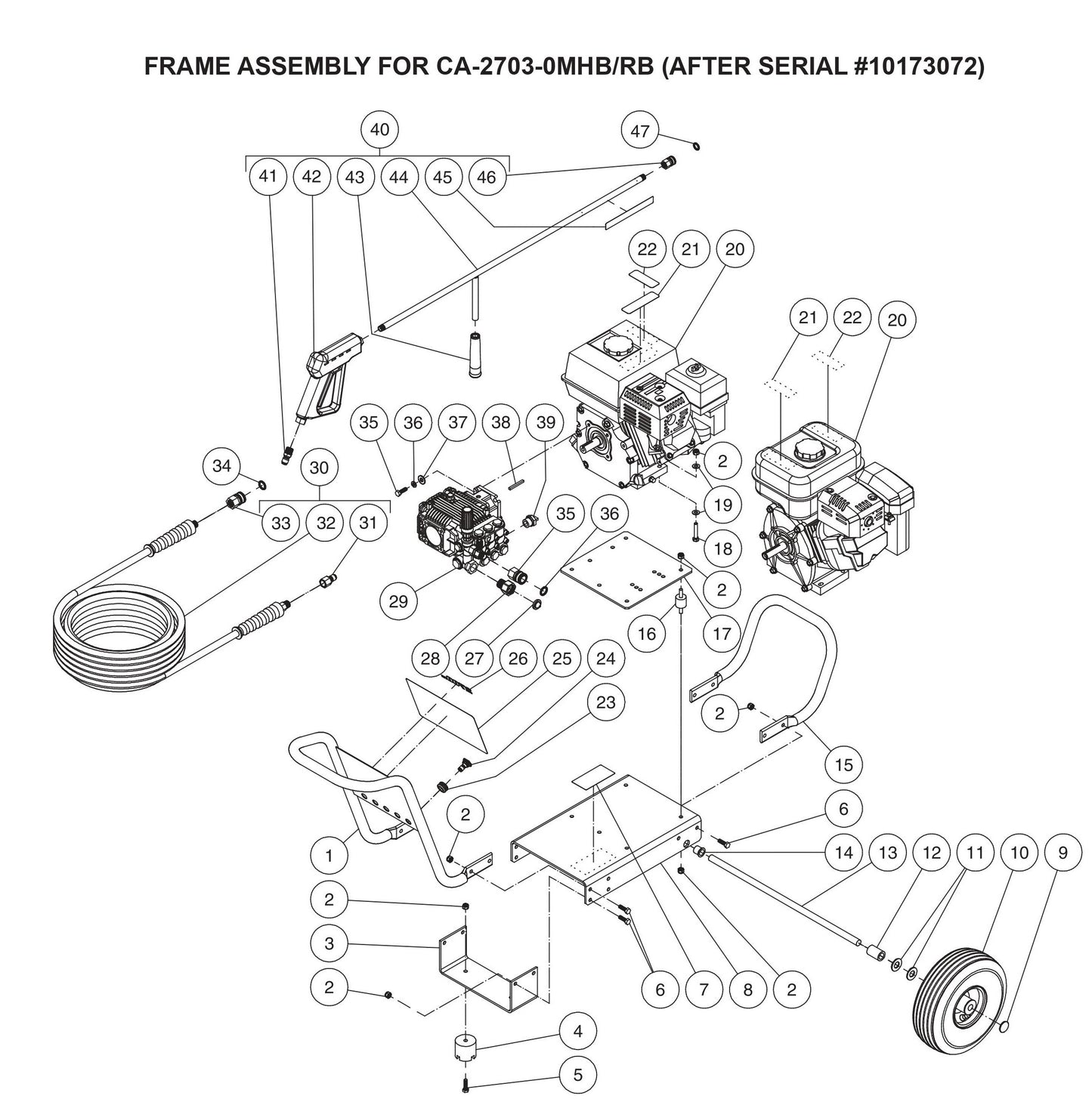 CA-2703-0MHB Frame Assembly (After serial #10173072)