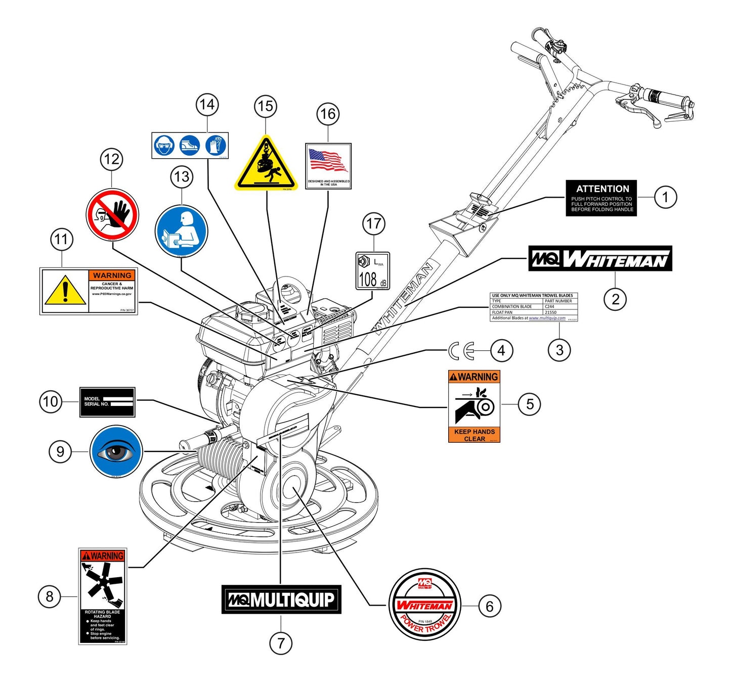 CA4HM Nameplate and Decals Assembly Parts