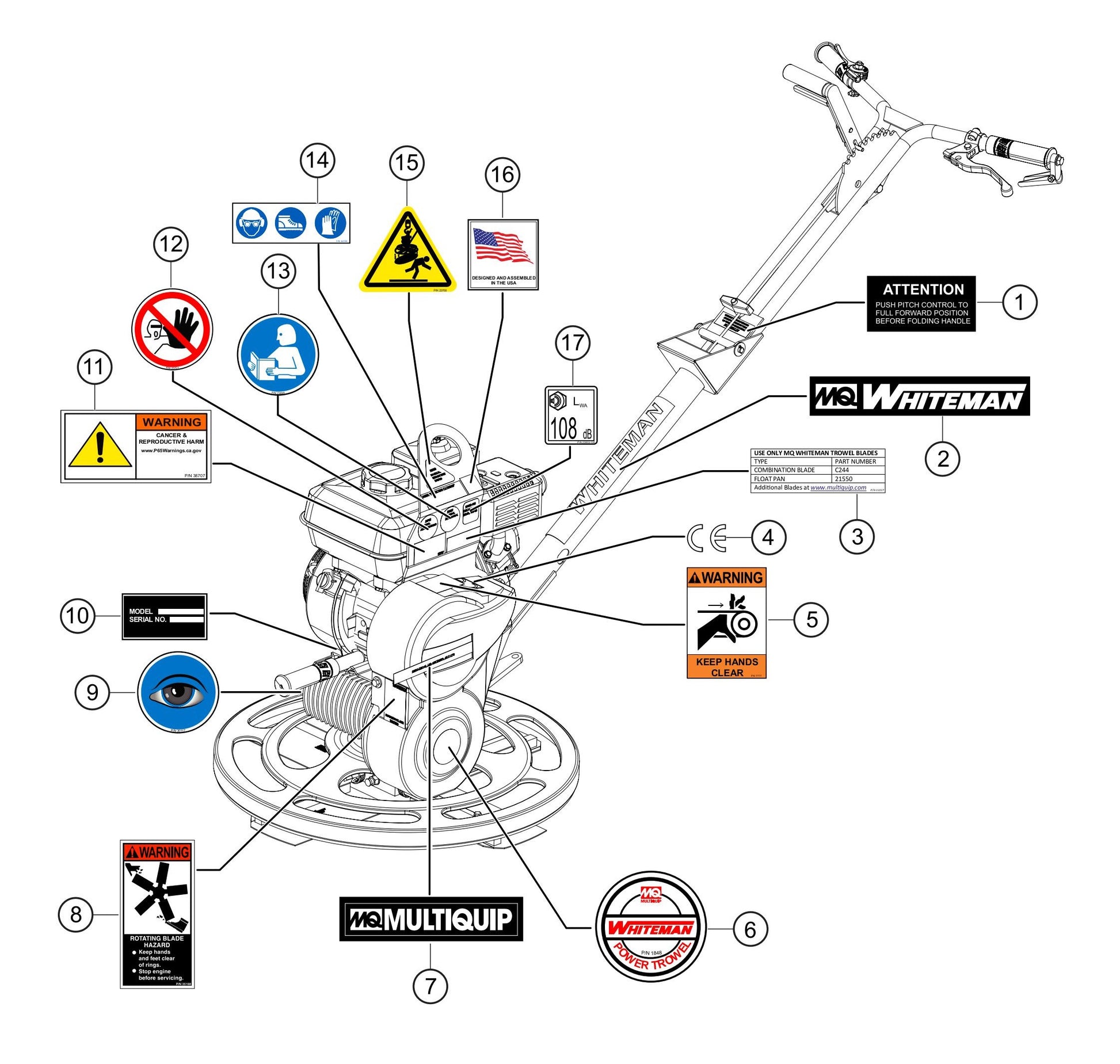 CA4HM Nameplate and Decals Assembly Parts