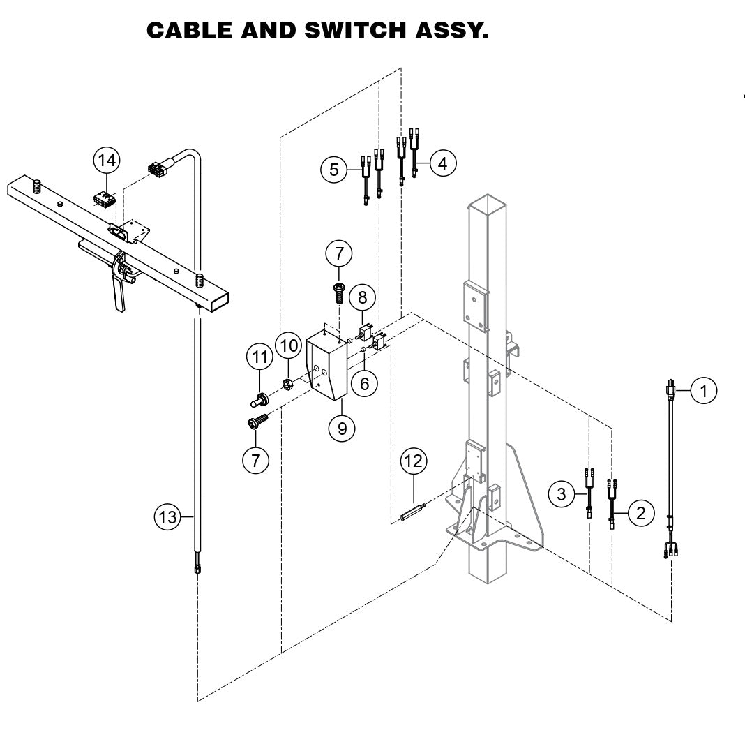 GB43LED GloBug Lighting System Cable and Switch Assembly Parts by Multiquip