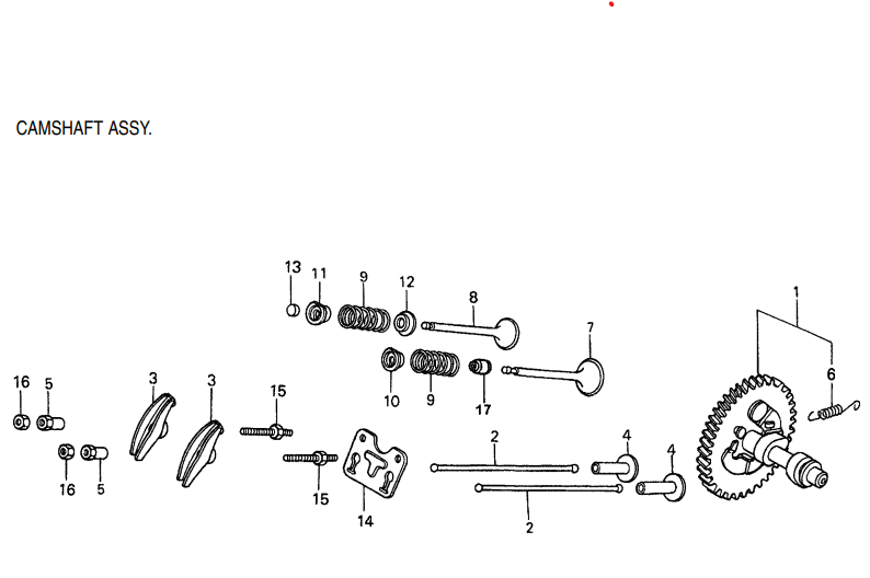 GA6H GA6HA HONDA GX340K1EDE2 ENGINE Camshaft Assembly Parts By Multiquip