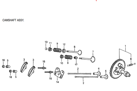 GA6H GA6HA HONDA GX340K1EDE2 ENGINE Camshaft Assembly Parts By Multiquip