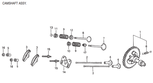 GA6HE GA6HEA HONDA GX340K1EDE2 ENGINE Camshaft Assembly Parts By Multiquip 