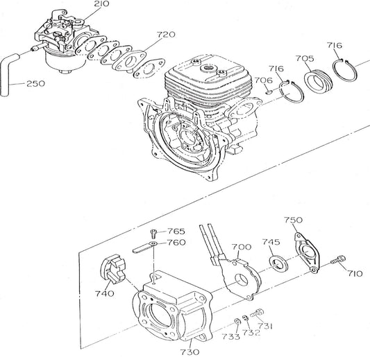 MT60HS Robin EC-08GH Engine Carburetor And Oil Pump Assembly Parts