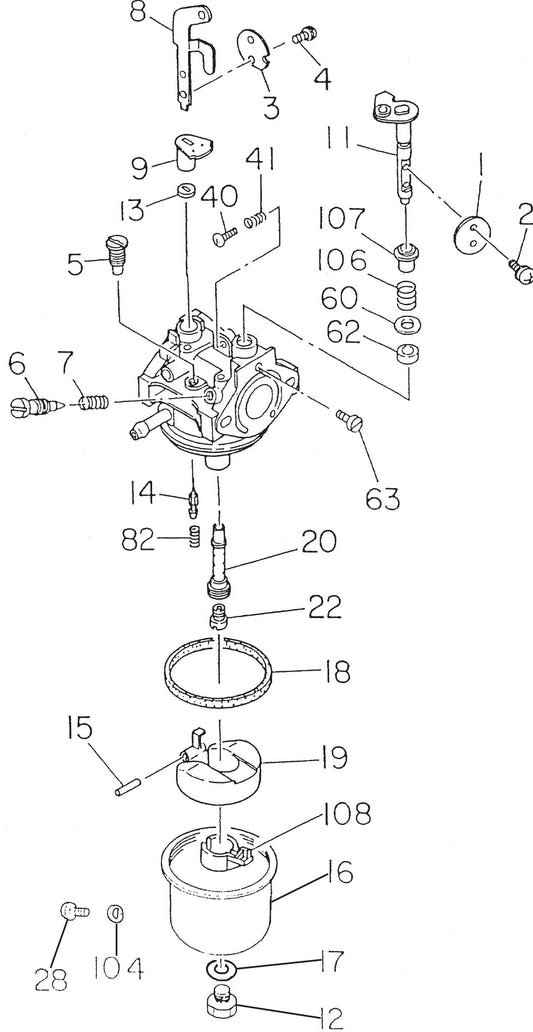 MT60HS Robin EC-08GH Engine Carburetor Component Assembly Parts