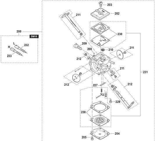 Carburetor Assembly Parts For  EA7900PRZ1, EA7900PRZ, EA7900PRZ2, EA7901PRZ1 Gas Chain Saw Parts by Makita