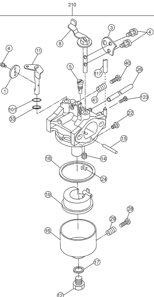 MT55F Robin EH-090D Engine Carburetor Assembly Parts