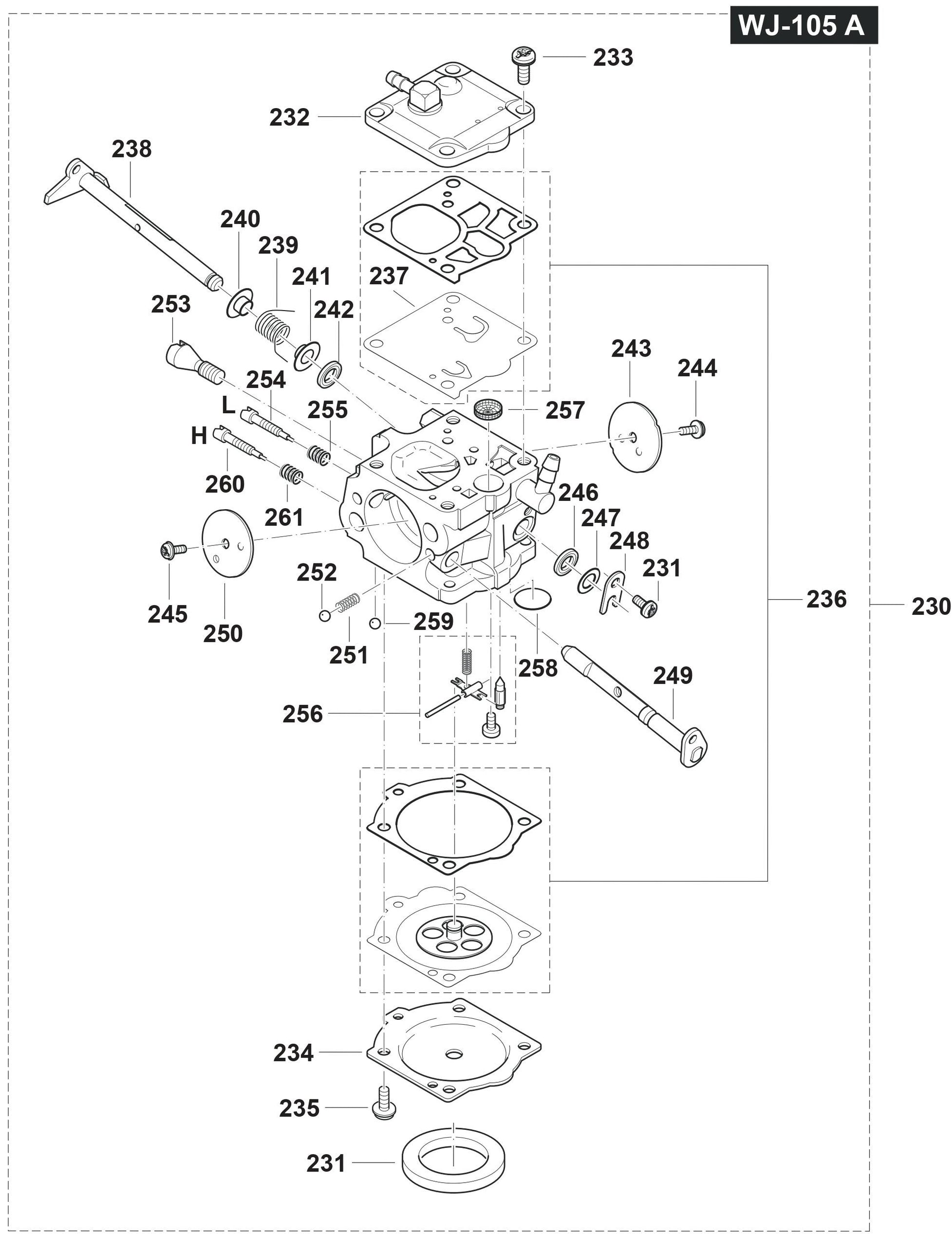 Carburetor Assembly parts for DPC7321 Cutter By Makita