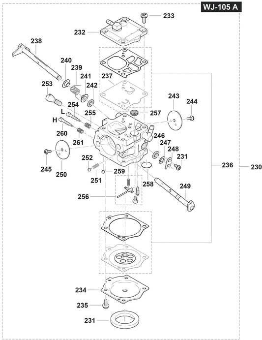Carburetor Assembly parts for DPC7321 Cutter By Makita