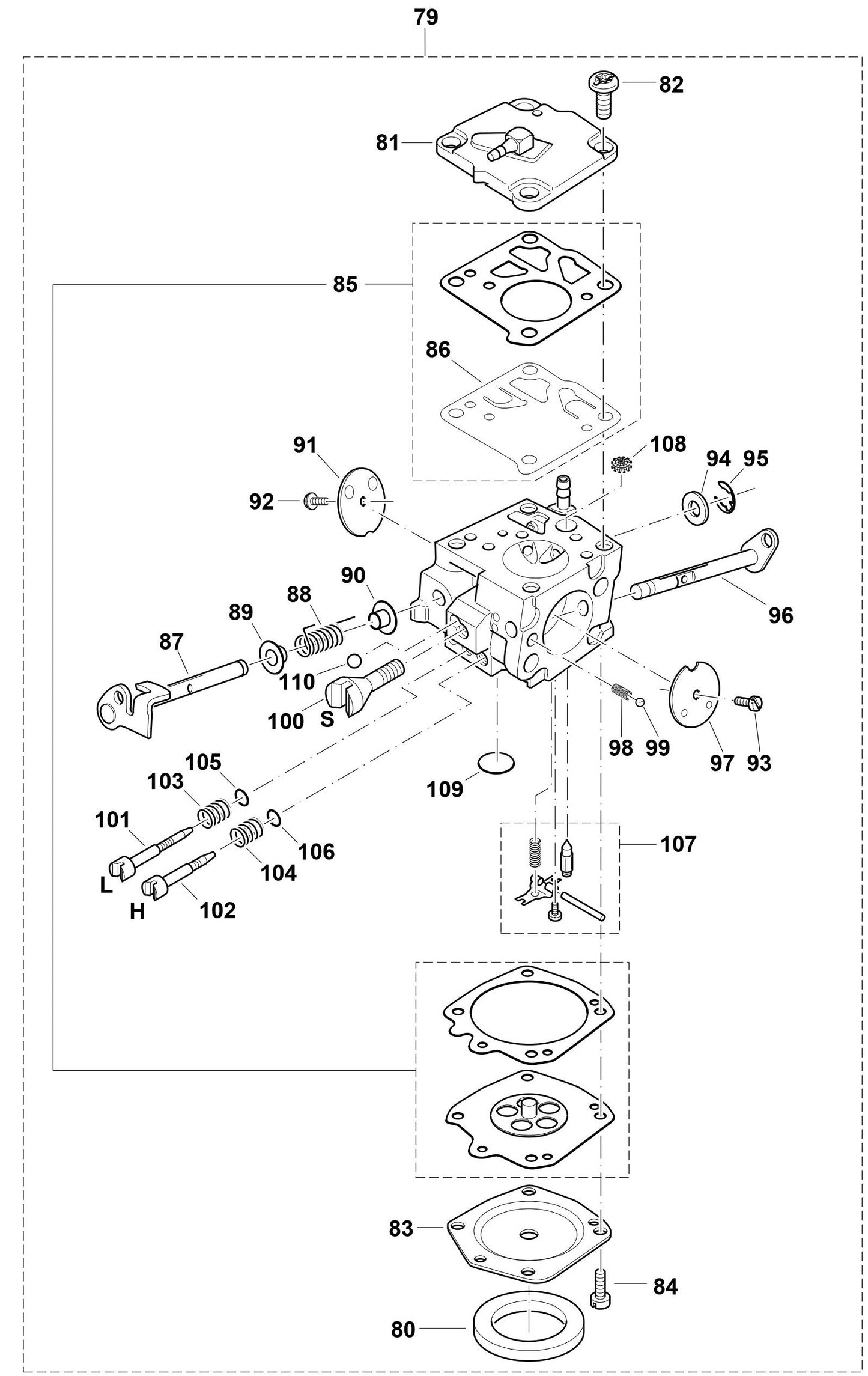 Carburetor Assembly part For DPC6401 Cutter By Makita