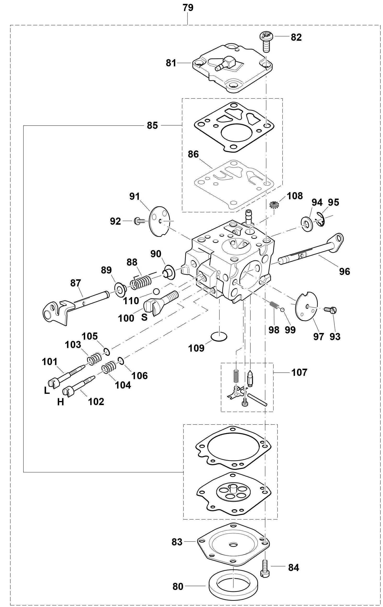 Carburetor Assembly part For DPC6401 Cutter By Makita