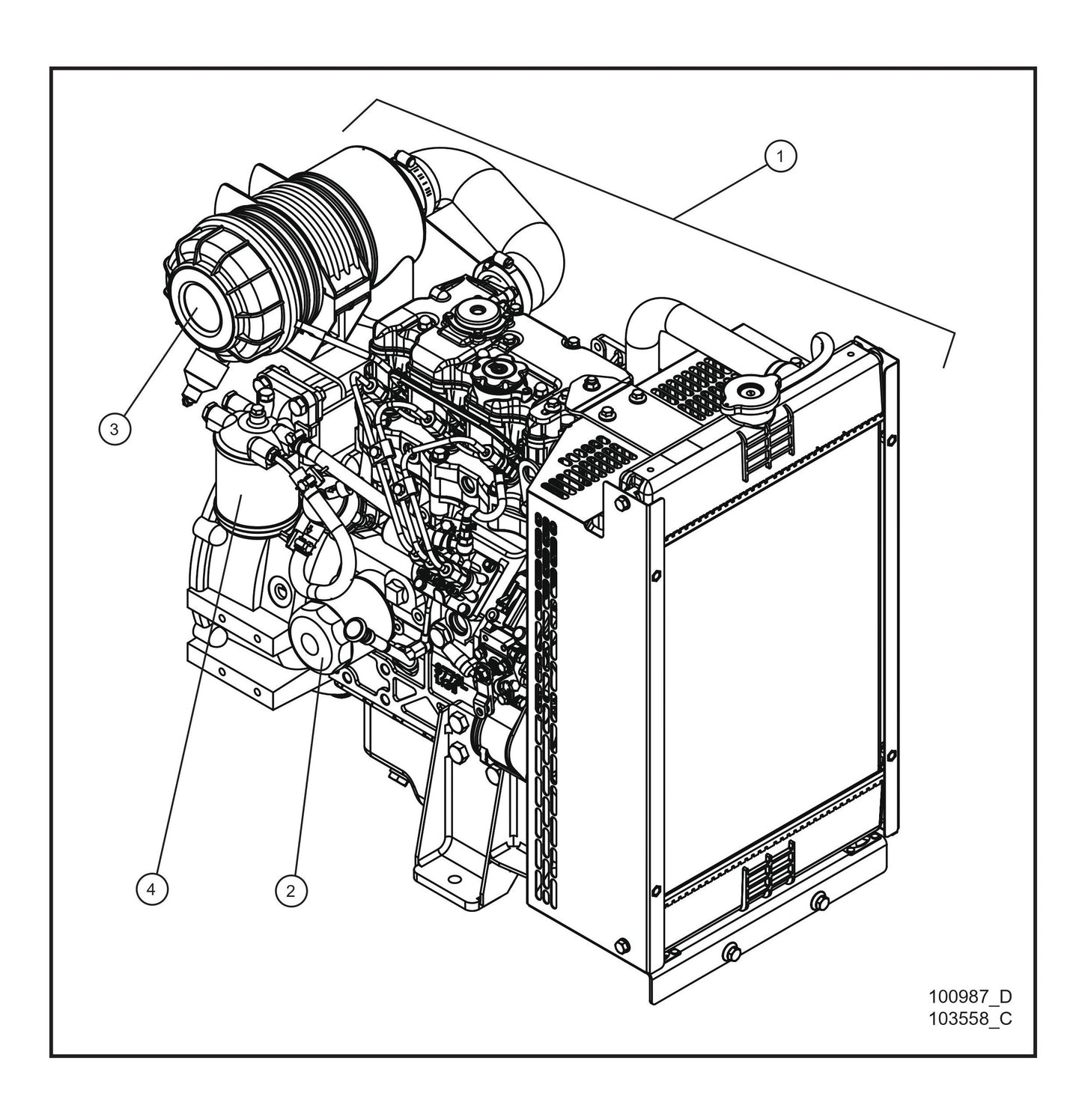CAT C1.1 Engine and Filters Parts By Allmand