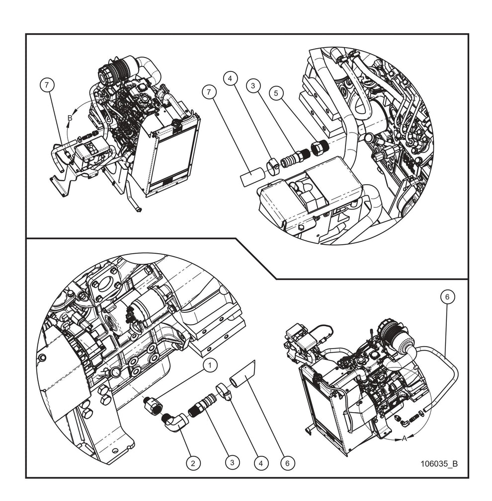 CAT C1.5 Diesel Fired Block Heater Hoses (Fig 2) Parts By Allmand