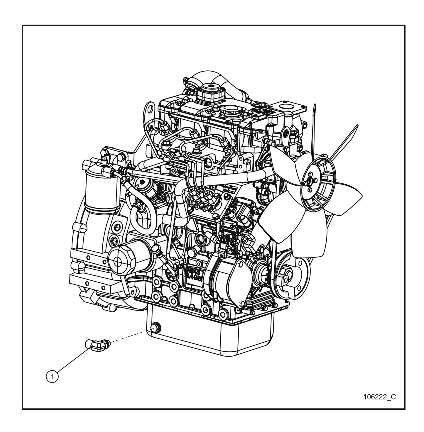CAT C1.5 Turbo Oil Drain Fitting Parts By Allmand