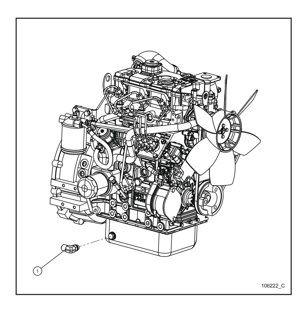 CAT C1.5 Turbo Oil Drain Fitting Parts By Allmand